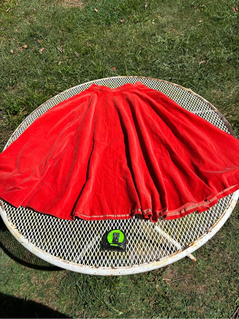 VTG 1950s Sportwhirl Jeanne Campbell Red Velvet Circle Skirt Midi 30" Waist